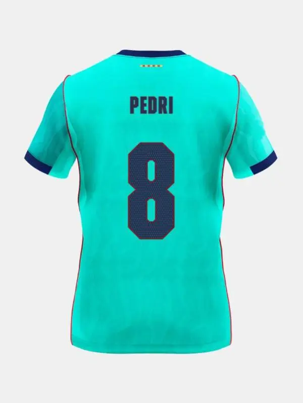 Pedri 8 Turquoise Third Away Soccer Jersey – Lightweight Performance Soccer Jersey, Custom Name & Number
