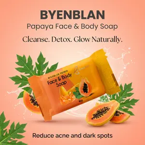 Byenblan Papaya Face & Body Soap - Cleanse Detoxify Naturally  - 7 Days Results Hand Made with Love - 4oz