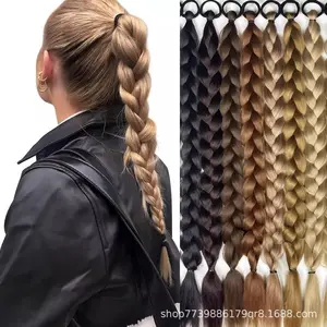 Wig Female Chemical Fiber Long Hair Twist Braid Ponytail Fashion Natural Long Hair Band Wig Braid High Ponytail