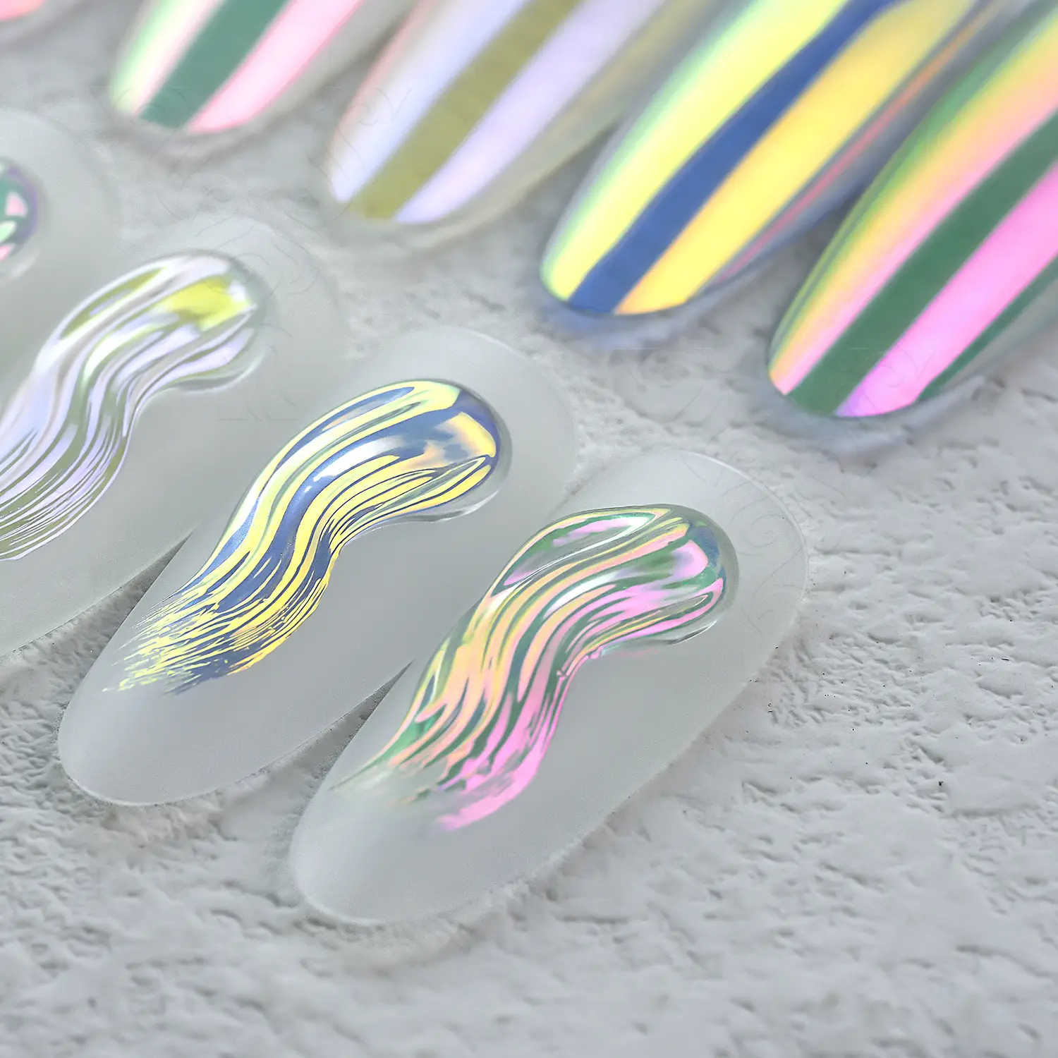 YOKEFELLOW GleamTap Cushion Aurora Chrome Nail Powder Kits GT117-GT122 6PCS Mermaid Aurora Effect ,Nail Art Glitter Decoration for Home DIY Salon Manicure