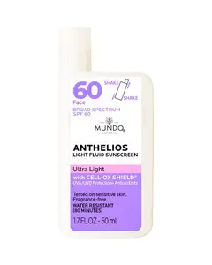 Mundo Natural Anthelios SPF60+ Ultra Light Fluid Sunscreen with Cell-Ox Shield UVA/UVB Protection SPF60+ Ultra Resistente Invisible Finish Fragrance Free