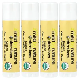 Mild By Nature Sierra Bees™, Organic Lip Balms, Creme Brulee, 4 Pack, 0.15 oz (4.25 g) Each