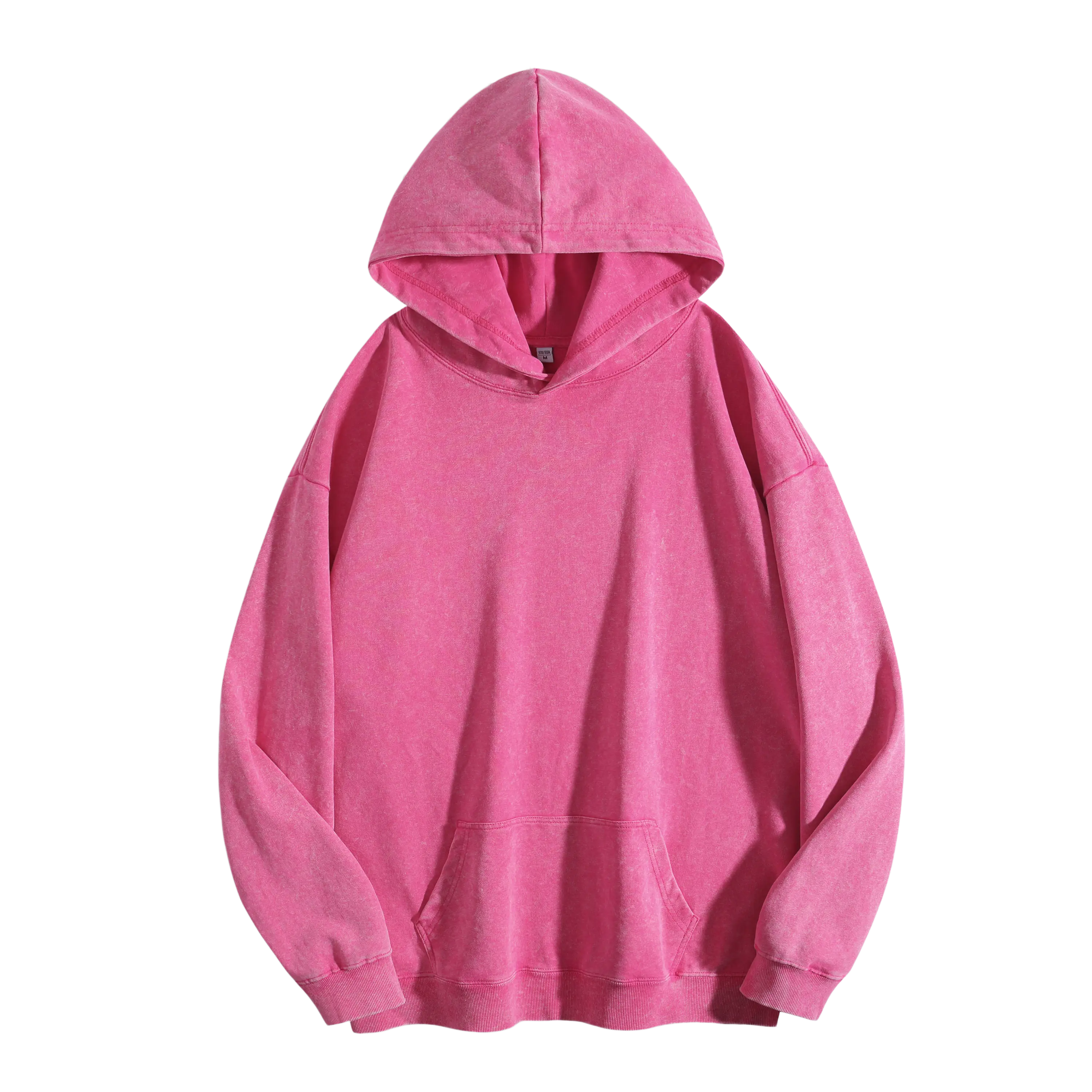 Vintage Washed Hoodie, 400g Heavyweight Unisex Pullover Hooded Sweatshirt, Oversized Loose Fit Solid Color Street Tops for Men Women Daily Casual Matching Outfits