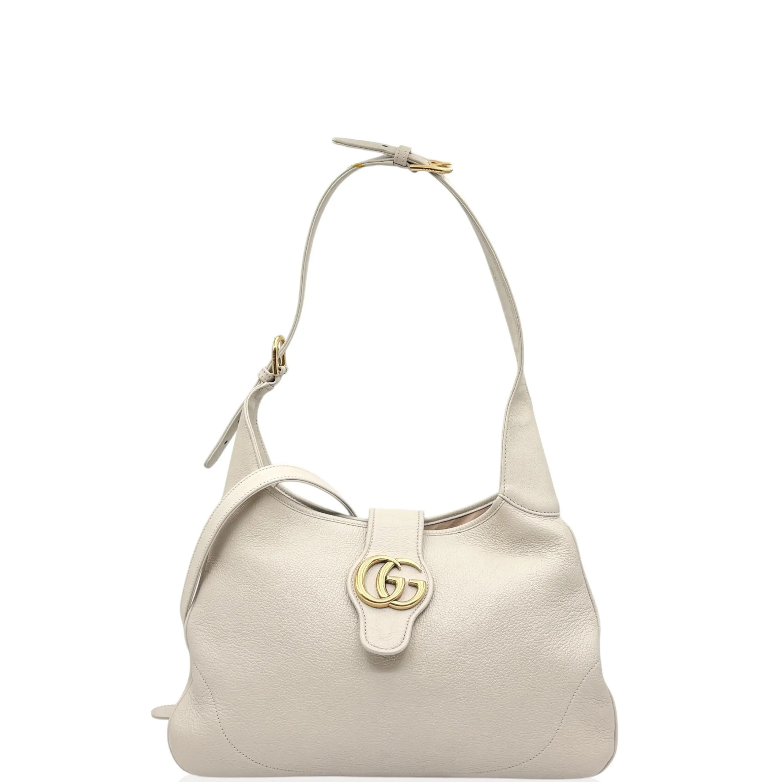 Pre-owned GUCCI Leather Shoulder Bags Medium Aphrodite Hammered Calfskin White (zs033026c7)