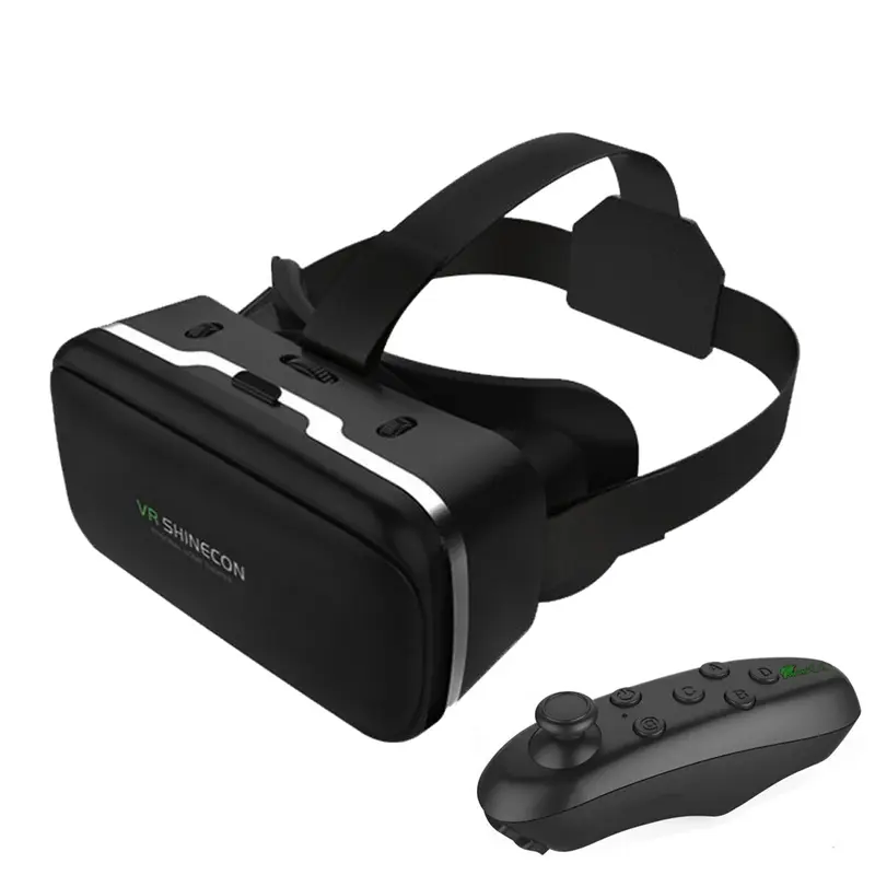 VR Glasses, 3D Virtual Reality Glasses, Head-mounted Adjustable Lens VR Glasses, Mobile Phone VR Goggles, Headset Helmet for iPhone Android Smartphone, VR Headsets