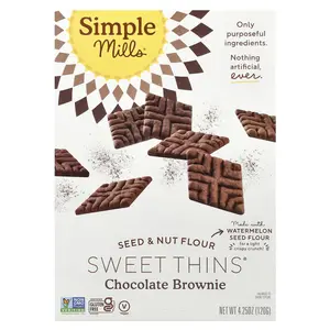 Simple Mills Seed & Nut Flour, Sweet Thins®, Chocolate Brownie, 4.25 oz (120 g)