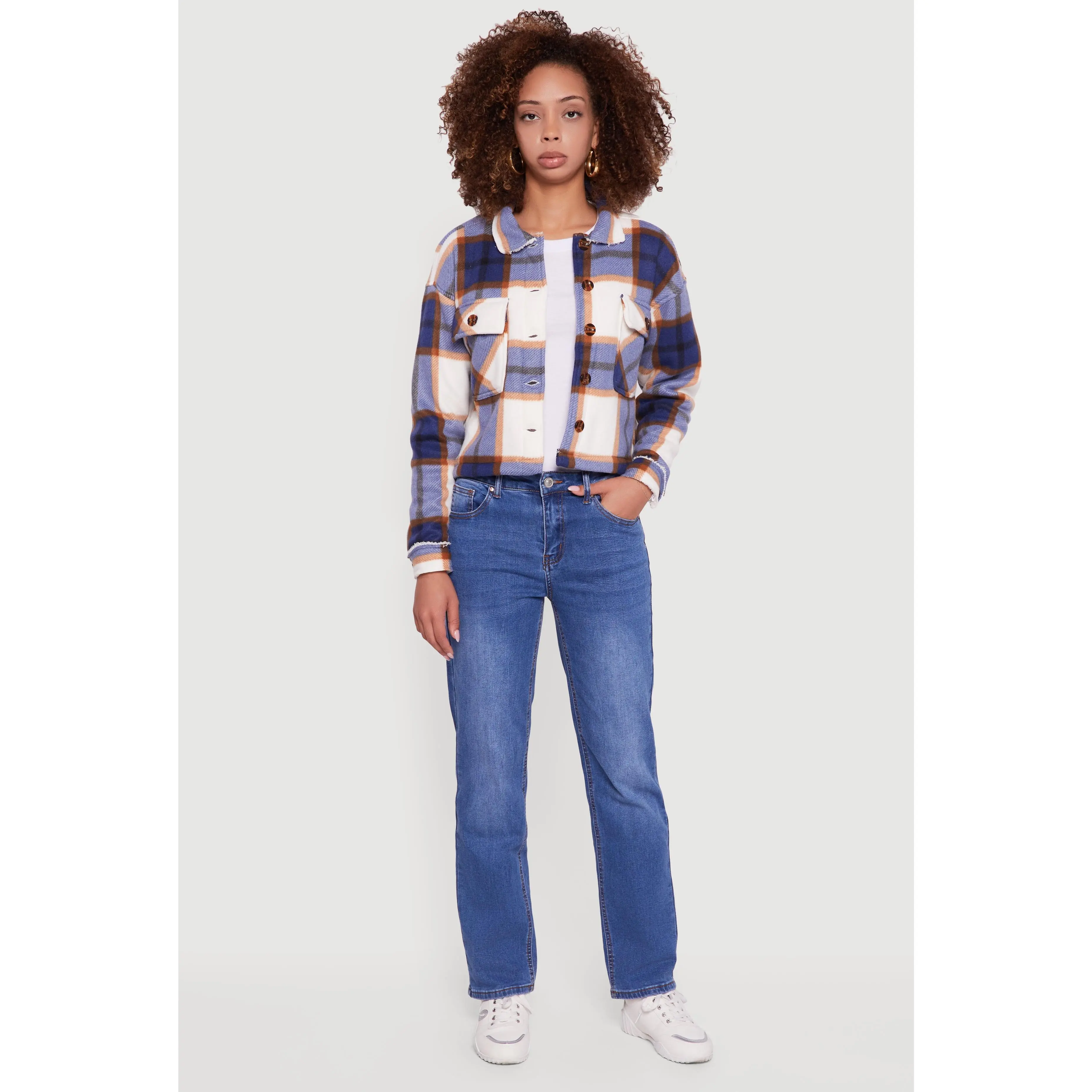 Collared Sherpa Lined Plaid Shacket