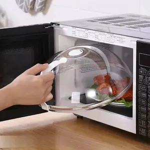 Splatter Cover for Food Large Microwave Plate Food Cover,Microwave Splatter Cover with Water Steamer,10 inch Clear Microwave Plate Cover Lid for Food,Kitchen Gadgets Accessories for Microwave Oven Kitchenware Utensils