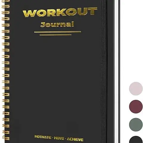 Fitness Workout Journal A5 – Gym Log Book to Track Sets, Reps  & Goals | Workout Planner for Men & Women | Includes Pen