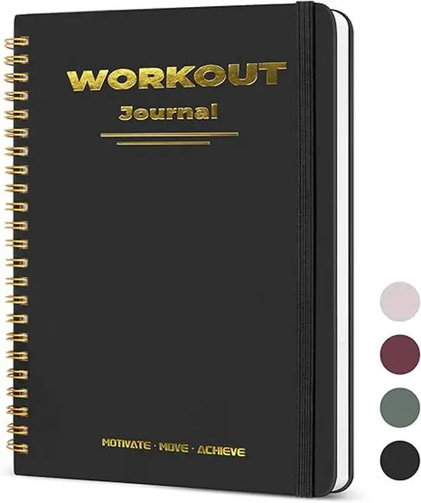 Fitness Workout Journal A5 – Gym Log Book to Track Sets, Reps  & Goals | Workout Planner for Men & Women | Includes Pen