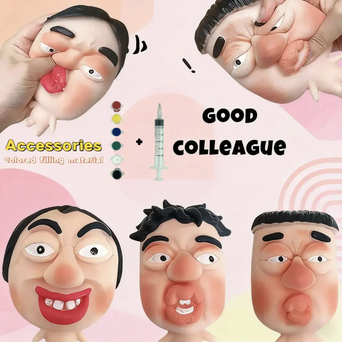 Popping Pimple Squishy Toy, Fast-Rebound Squeeze Toy with Funny Faces, Stress Relief Fidget Toy, Ultra-Squishy Safe Silicone, Non-Toxic, Durable, Perfect Easter & Valentine's Day Gift