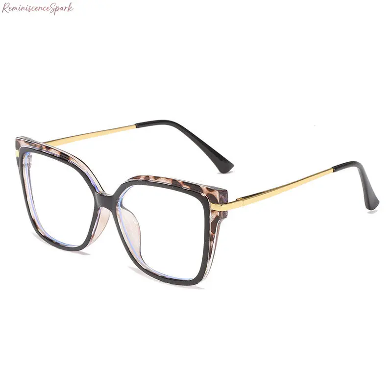 Unisex Trendy Vintage Leopard Print Cat Eye Sports Eyewear - Durable All-Over Print Universal-Fit Blue Light Blocking Casual Frames, Fashion Frame Eyeglasses for Screen Viewing, Reduces Strain