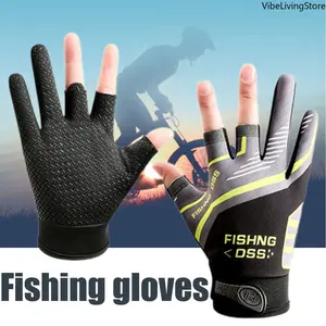 Fishing Glove Outdoor Hand Gloves Mittens for Fishing Fingers Fingerless Biker Items Finger Cycling Apparel Sports Entertainment