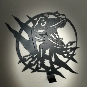 Powder Coated Metal Dinosaur Claw Sign with Hook - Organiser Hangers for Wall Decor