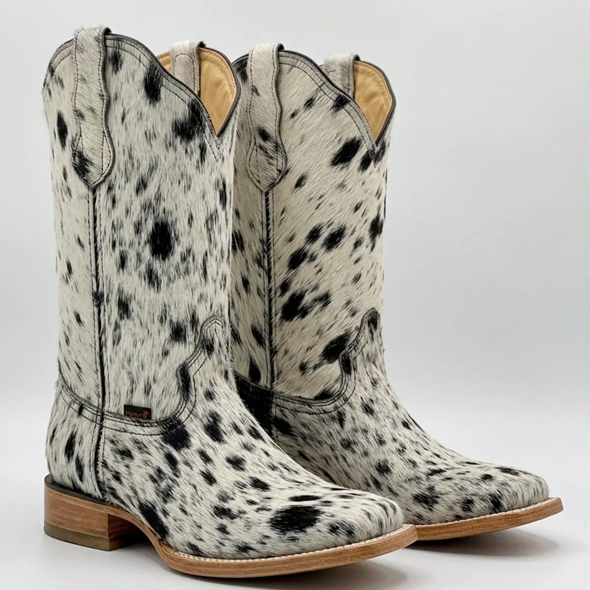Hooch Women's Hair-On Hide Square Toe Cowgirl Boot