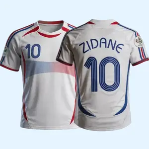Zidane 2006 Retro France No.10 Away Short Sleeve Soccer Jerseys X