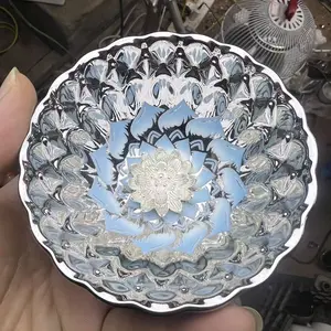 Master of Silver Blue Lotus Teacup for the Master of Building Teacups