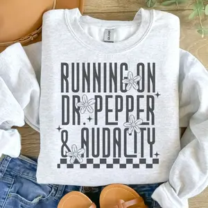 Running On Dr. Pepper and Audacity Sweatshirt - Ash Grey - Sublimation - Petty - Unisex Jersey Sweatshirt ETE