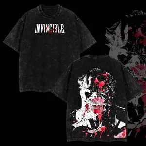 Superstyle Limited Edition Conquest Viltrumite Invincible War Comic Double Printed Oversize Lightweight Acid Washed Tee TV Series Graphic Tee T-Shirt A9K