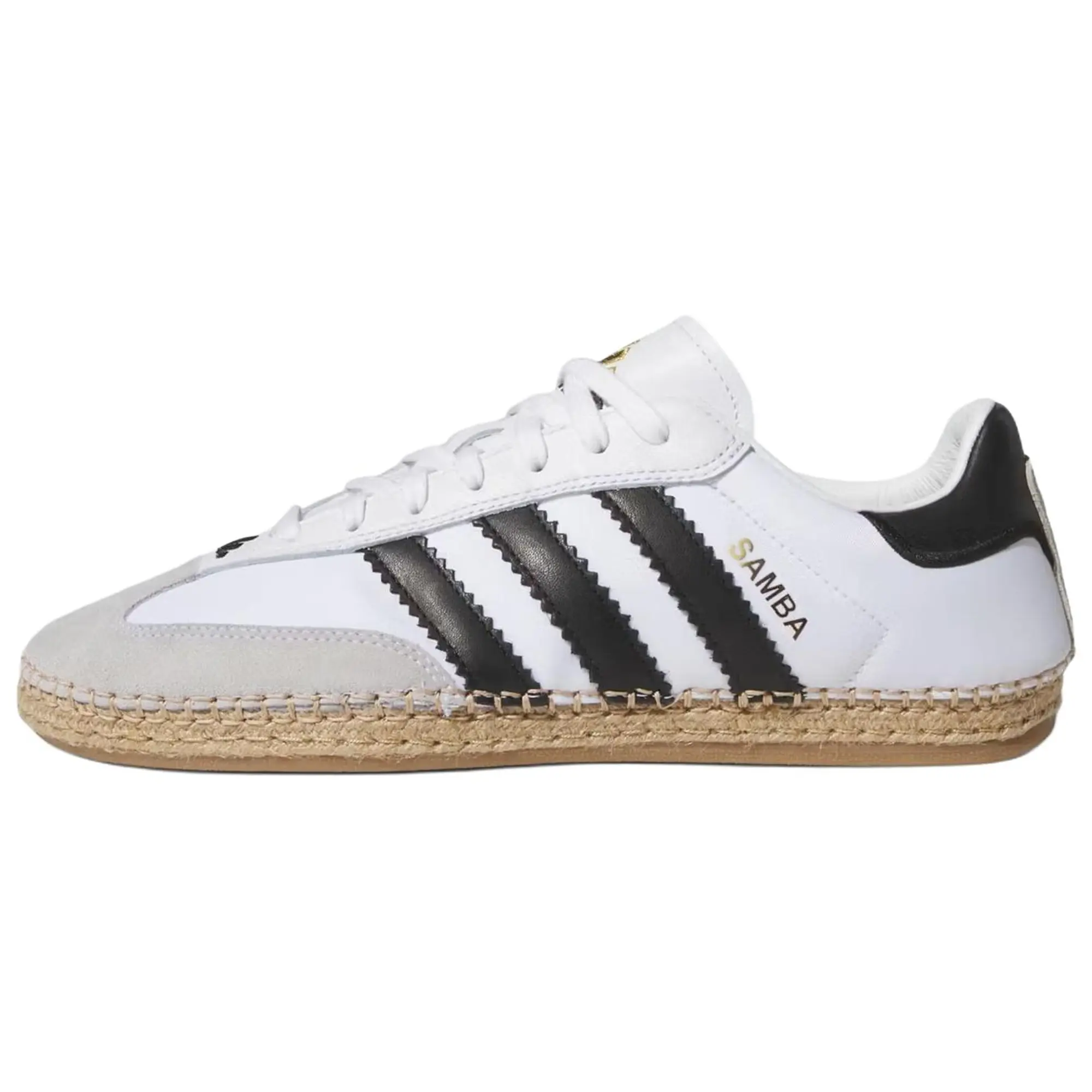 CLOT x adidas Classic Athletic Samba Espadrille Shoe, White Black Sneaker Footwear