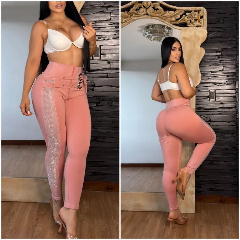 Colombian Leggings with Adjustable Belt for Casual Wear