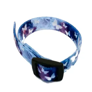 VNS (Vagus Nerve Stimulator) Wrist Band Epilepsy Awareness Blue/Purple Butterfly