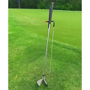 Mobile Pro Shop Black V-Shaped Stainless Steel Club Stand, Portable Easy-Carry Holder, Golf Bag Accessories