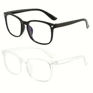 2026 New Neutral Square Light Blue Computer Glasses Anti Blue Light Blocking Retro Style Glasses