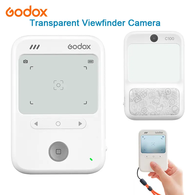Godox C100 Transparent Viewfinder Camera Film Filters Auto Exposure Multiple Aspect Ratios OTG Transfer for Photography & Video Connection Electronic