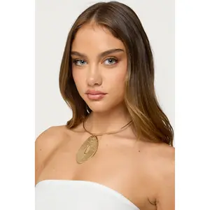 Abstract Pendant Cuff Necklace