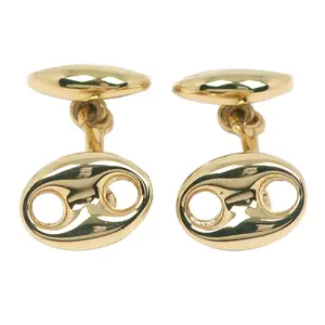 Pre-owned GUCCI Stainless Small Leather Goods Gold Plated Vintage Cufflinks