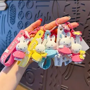 Kawaii Miffyy Bunny Accessory Keychain | Pendant Bag Charm | Colorful Playful Backbag Doll Ornament Anime Gift