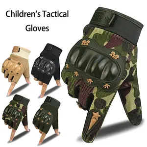 Children Tactical Gloves Cycling Knuckle Protection Hard Shell Gloves Boy Girl Balance Bike Military Rollerblading Kids Gloves