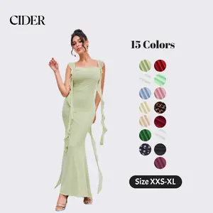 Cider Mesh Ruffle Hem Maxi Dress Dealsforyou
