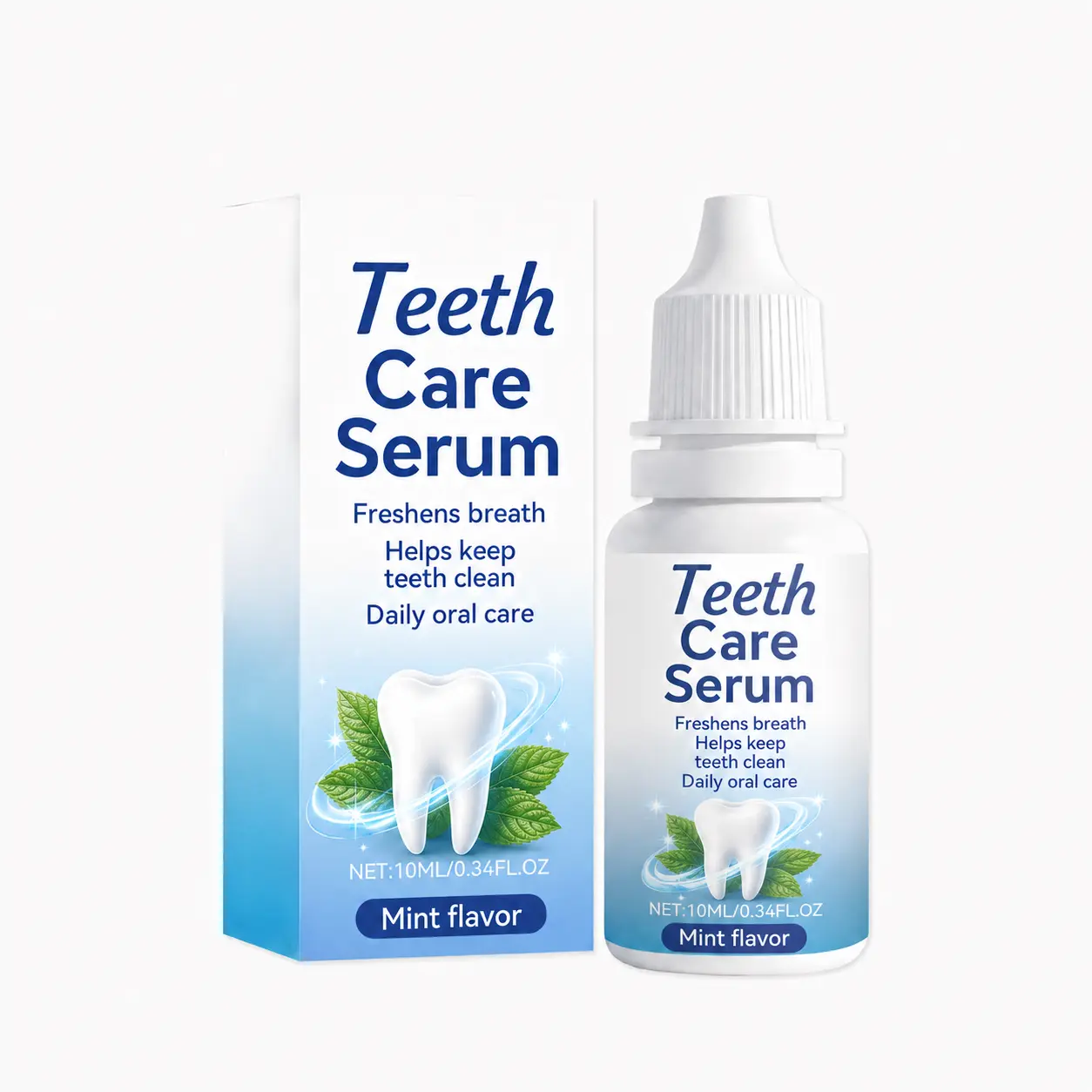 10 mL Mint-Flavored Teeth Care Serum, Gentle Daily Oral Care Essence for Fresh Breath Support and Clean-Looking Teeth