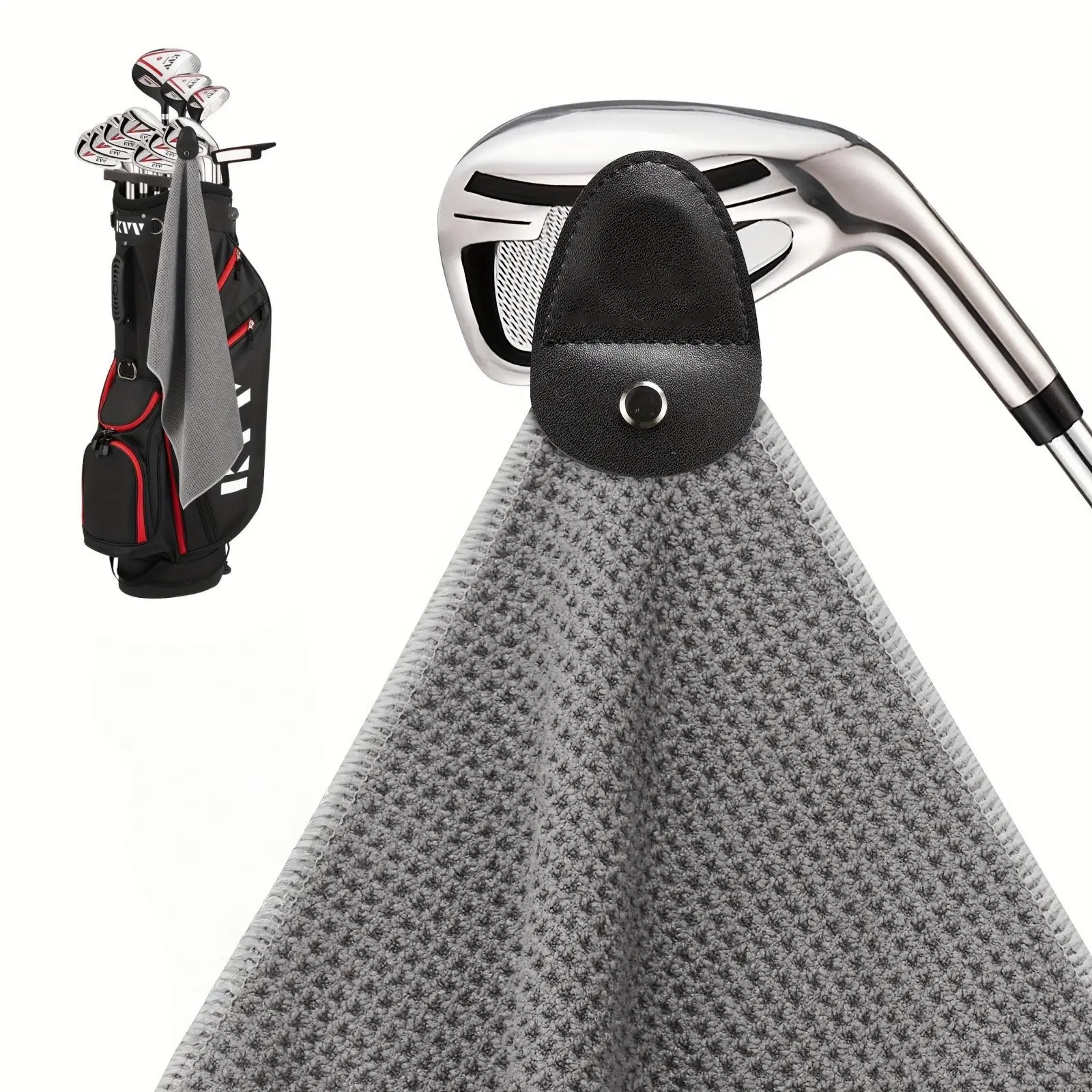 Premium Magnetic Waffle Golf Towel Microfiber Cleaning for Golf Balls and Clubs, High-Quality Golf Accessory, Perfect for Golfers, Golf Supply
