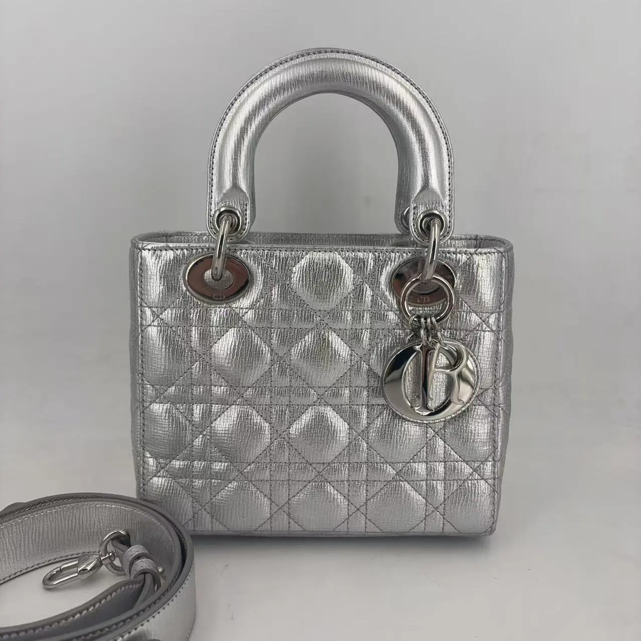 Pre-owned Dior leather Crossbody Bags Small Lambskin Lucky Badges Lady Dior