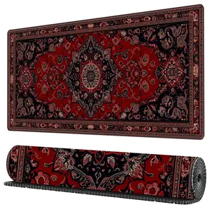 BHJLAXR Vintage Style Rug Pattern Mouse Pad, Rectangle Gaming Mouse Pad, Non-Slip Mousepad, Office Desk Keyboard Mouse Mat for Home Office Game Room Desk