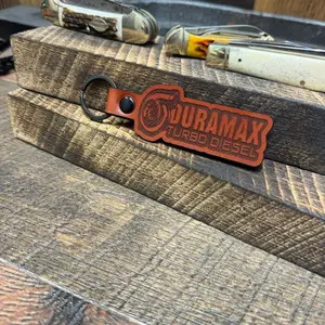 Duramax Keychain, Duramax Turbo Diesel, Cut Out, Leather Keychain, Chevy Keychain