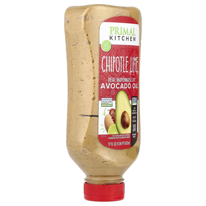 Primal Kitchen Real Mayonnaise Made With Avocado Oil, Chipotle Lime, 17 fl oz (503 ml)
