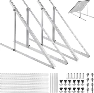 2 Sets 45 inch Adjustable Solar Panel Brackets, Foldable Tilt Mount Brackets, Suitable for 2-4pcs 100 200 300 400 Watt Solar Panel for Roof, Boat, RV, and Off-Grid