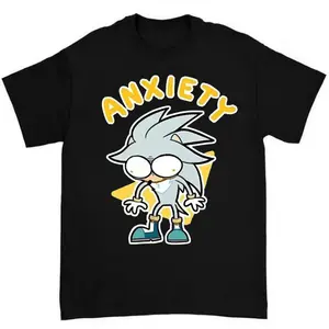 Silver The Hedgehog Sonic Gamer Retro Video Game Fan Graphic T-Shirt