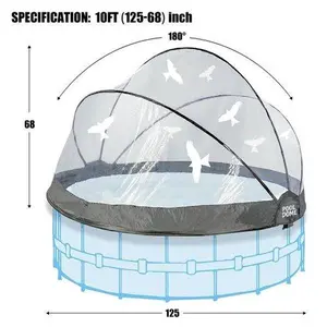 Bellemave  10 Foot Round Multifunctional All Weather Cover Pool Dome Enclosure for Outdoor Pools, Compatible w/Clean & Warm Water Frame Pools