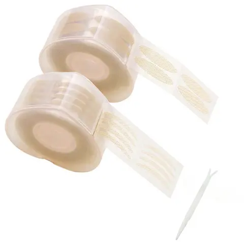 1200PCs Cruelty-Free Self-Adhesive Invisible Fiber Eyelid Tape Strips with Fork Rods - High-Performing Cosmetic Eye Makeup Tool for Hooded, Droopy Eyelids - Ideal for Creators