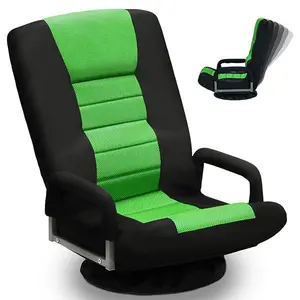 360° Swivel Chair 6 Adjustable Positions Backrest with Armrest Foldable Floor Chairs ,Floor Gaming Chair,Comfy Reading Chair,Floor Seat for Adults,Furniture,Living Room Ergonomic