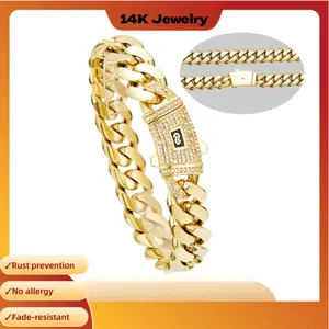 Luxury Gold-Plated Bracelet 6mm-14mm Waterproof Fade-Resistant Hypoallergenic for Casual Business & Leisure Wear