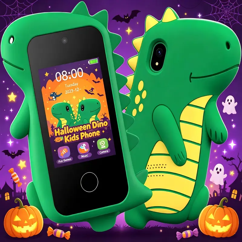 Gofunly Kids Smart Phone Toy for Toddlers Ages 3-8, Portable Touchscreen Educational Kids/Toddler Toys with 8 Game Modes, Stories, Alarm Clock, Calendar, Rechargeable Battery, Halloween/Birthday Gifts for Boys & Girls,familyfun