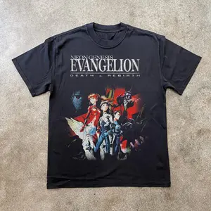 [Sale Up To 40%] NEON GENESIS EVANGELION DEATH & REBIRTH BLACK T-SHIRT, COTTON MADE IN USA