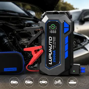 Portable Car Jump Starter & Tire Inflator, 2500A Multi-Function Car Charger with LED Emergency Light Jumper Starter with LED Lights
