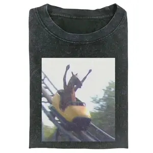 Funny Horse Roller Coaster Ride Graphic Tee – Unisex Casual Streetwear T-Shirt